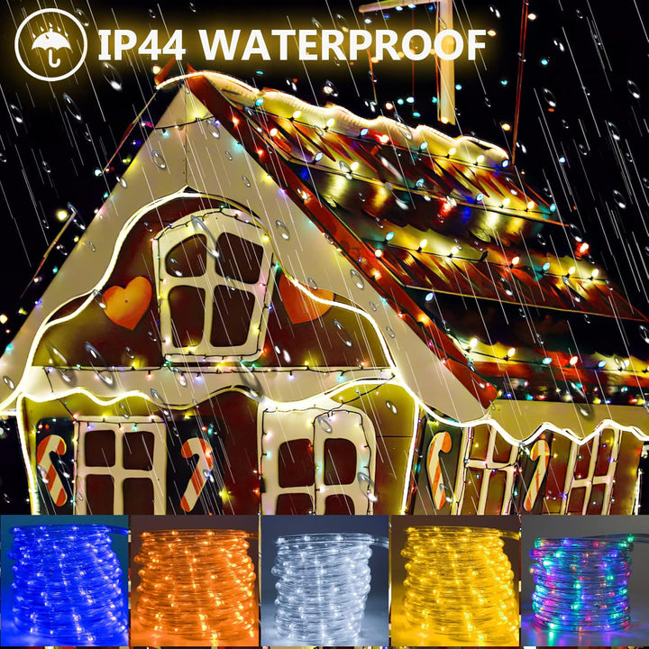 Gimisgu Lichterschlauch Aussen 50m Led Schlauch Warmweiss 1200 Led Lichtschlauch mit Timing Controll