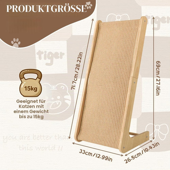 Kratzbrett Katze, 72 cm Hohe L-förmiger Kratzpappe für Katzen, Sisal Kratzbretter Katze, Verschleiss