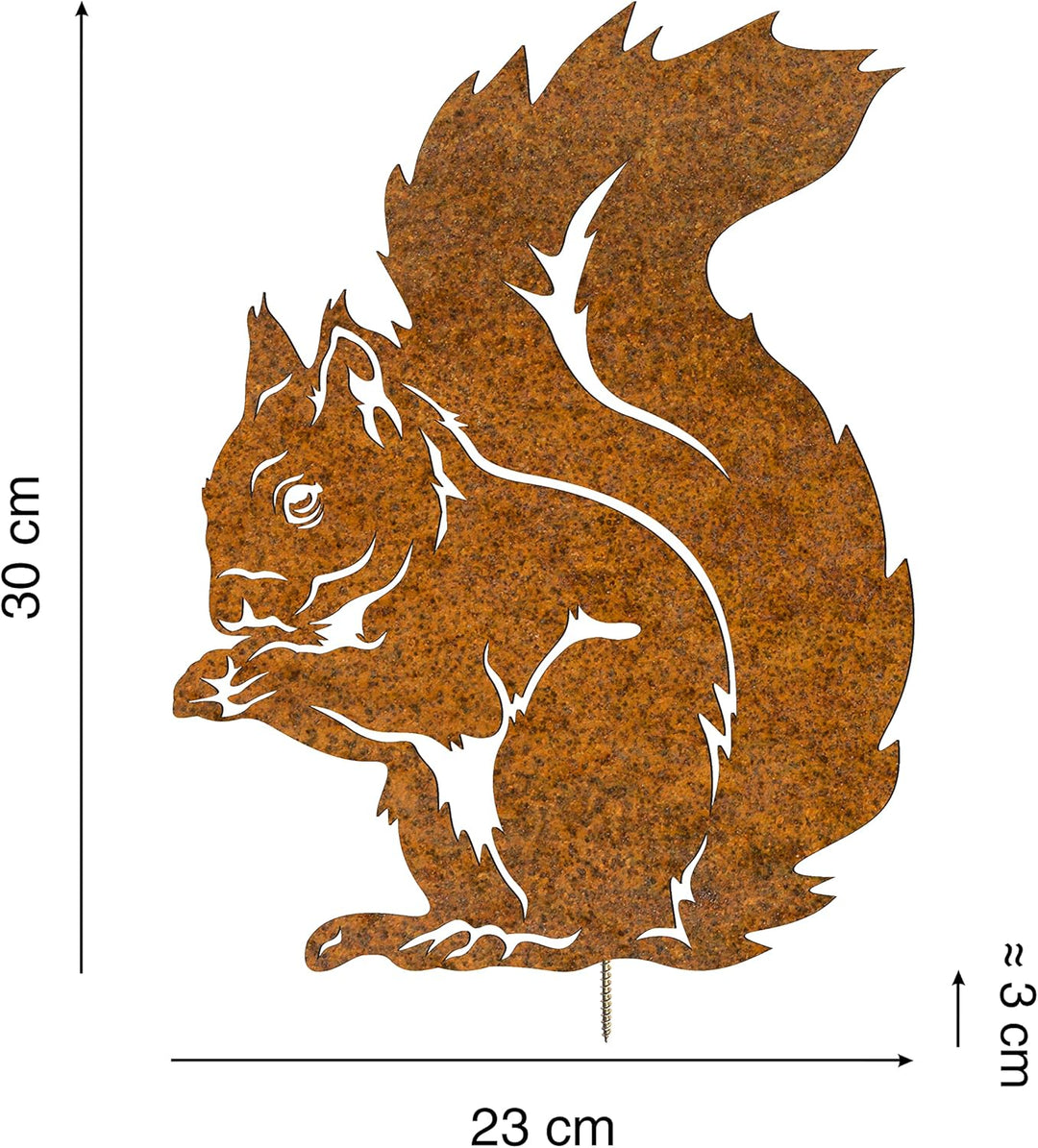 Terma Stahldesign Edelrost Eichhörnchen zum Schrauben Handmade Germany, tolle gartendeko aus Rost-Me