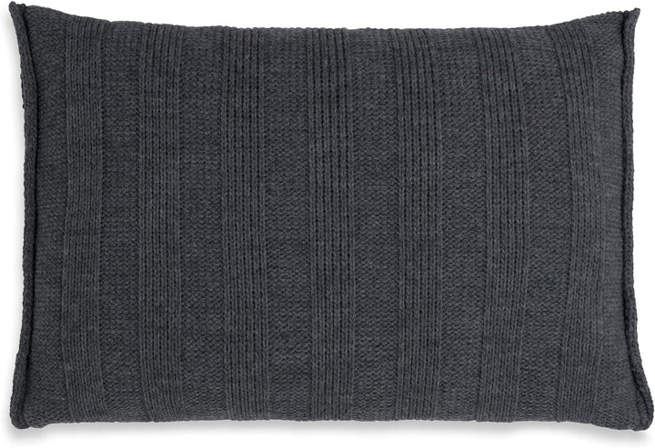 KNIT FACTORY - Jesse Zierkissen - Rechteckige Sofa Kissen - Anthrazit - Gestrickter Dekokissen - Cou