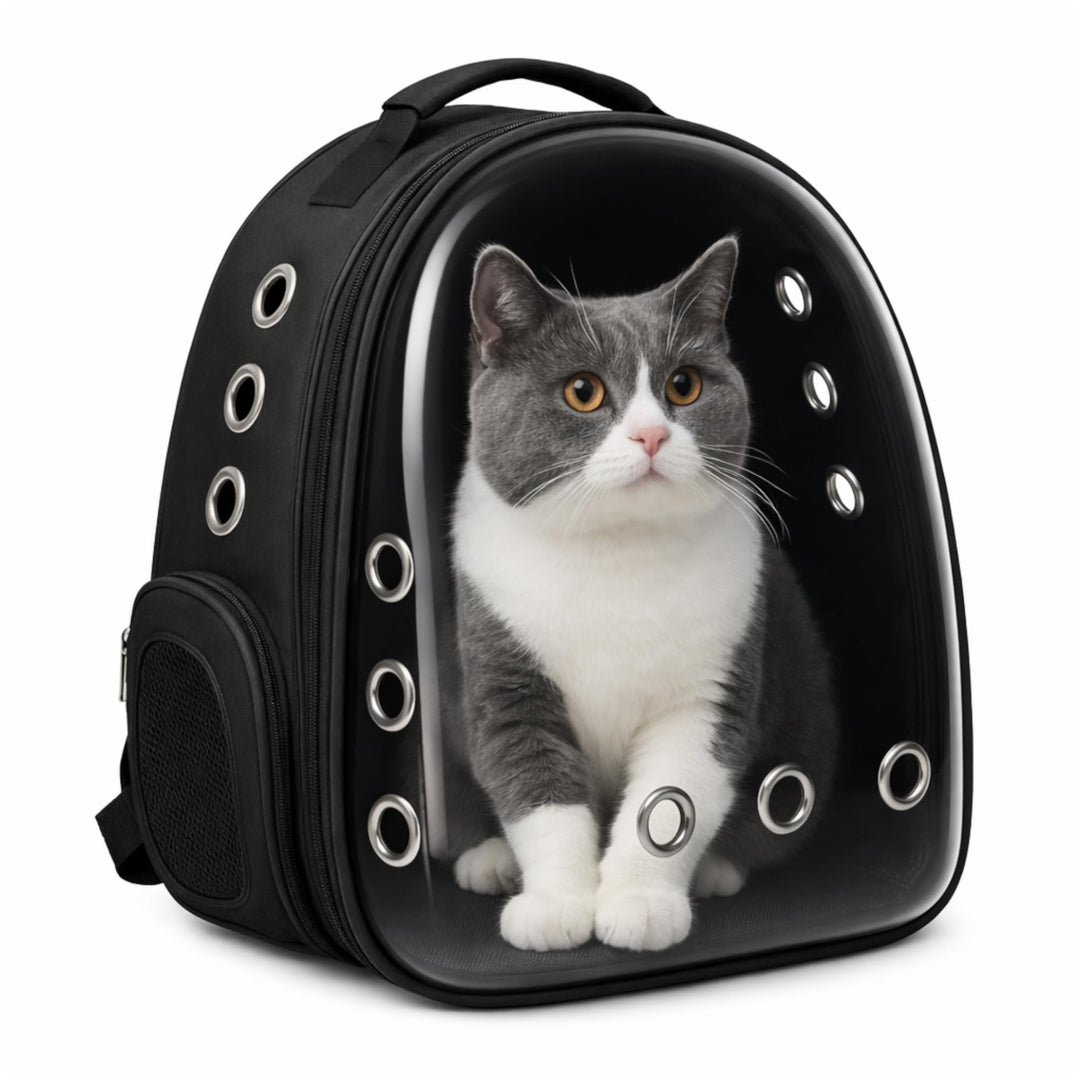 Blue Eyes Haustier Rucksack mit Sichtfenster, Atmungsaktive Transporttasche für Katzen & kleine Hund