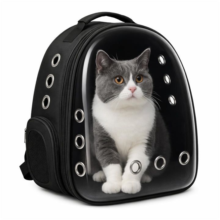Blue Eyes Haustier Rucksack mit Sichtfenster, Atmungsaktive Transporttasche für Katzen & kleine Hund