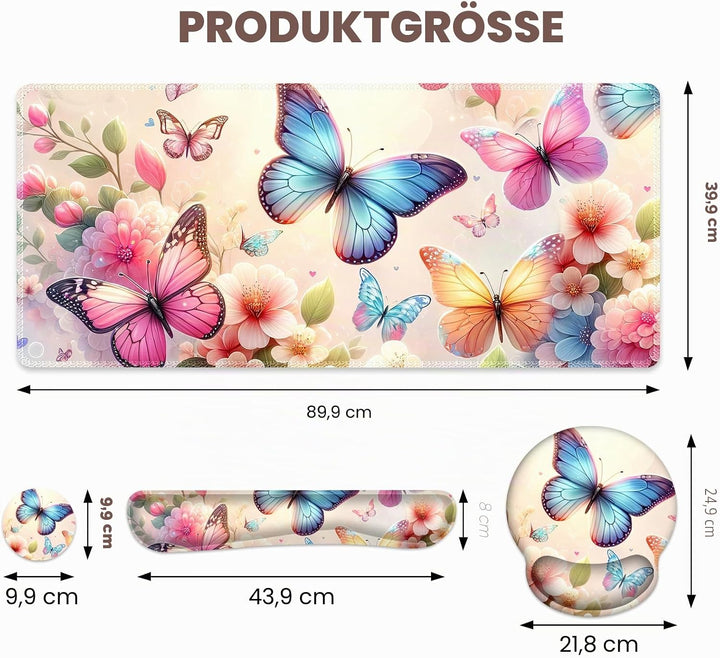 Gaming-Mauspad, grosse Schreibtischunterlage, niedliche Schreibtischunterlage-Schutz, 4-in-1 XXL-Mau