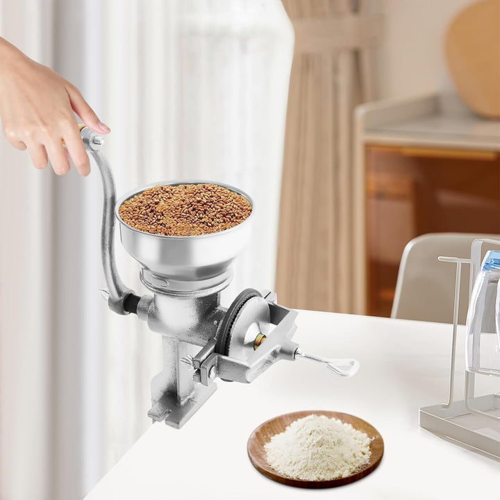 Manuelle Getreidemühle Edelstahl mit Tischklemme | Einstellbare Kaffeemühle für Nüsse & Gewürze | 1.