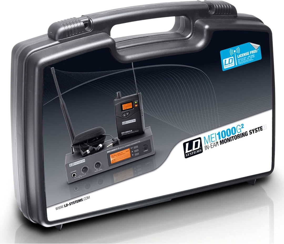 LD Systems MEI 1000 G2 - In-Ear Monitoring System drahtlos mit T Sender und BPR Empfänger, schwarz,