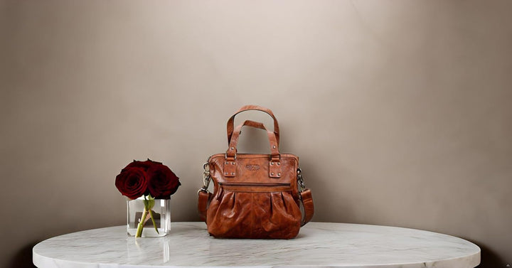 PRIDE AND SOUL 47605 Damentasche HOLLY, Damen Henkel-Handtasche, Ledertasche mit Reissverschlussfäch