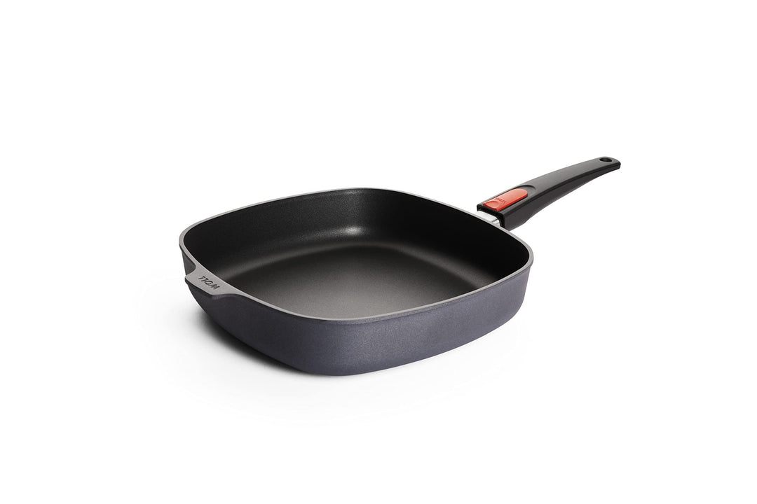 Woll – Diamond Lite Viereckpfanne 28×28 cm mit abnehmbarem Stiel – Antihaftpfanne aus Aluminiumguss,