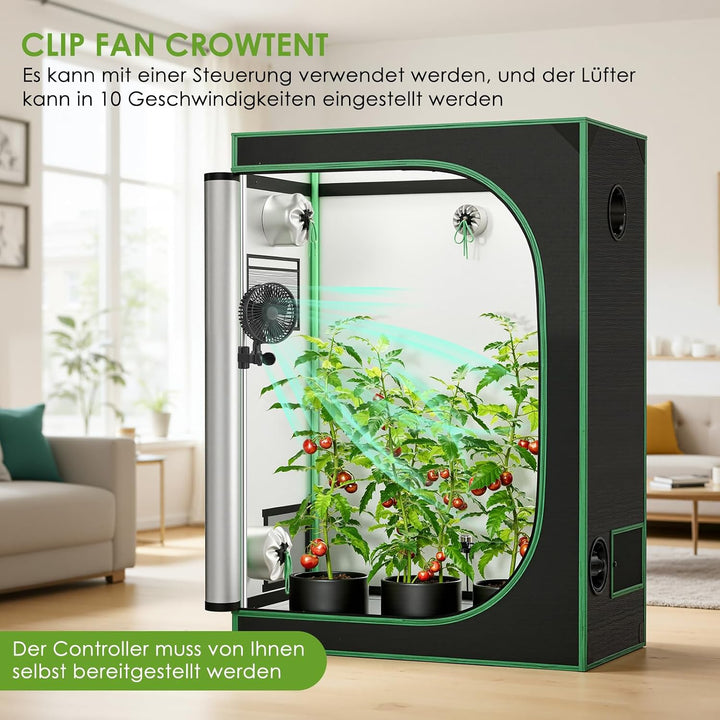 Dreamhigh Clip Ventilator Grow, 3 Geschwindigkeitsstufen Grow Ventilator Oszillierend Leise Klein fo