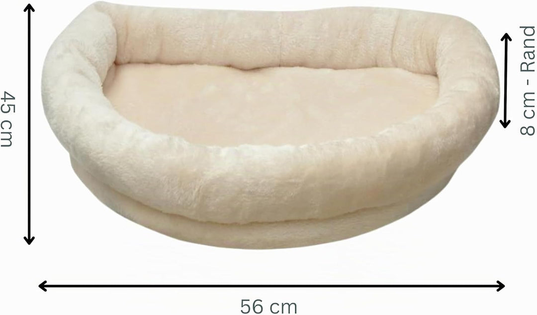 nanook Fensterbank Liege Top für Katzen - Fensterliegekissen - Plüschrand - XXL 60 x 45 x 10 cm - be