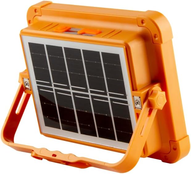 Jandei - 100 W Solar-LED-Strahler, tragbar. 5 Lichtmodi/336 LEDs. Mit Magnet und Halterung. USB/Sola