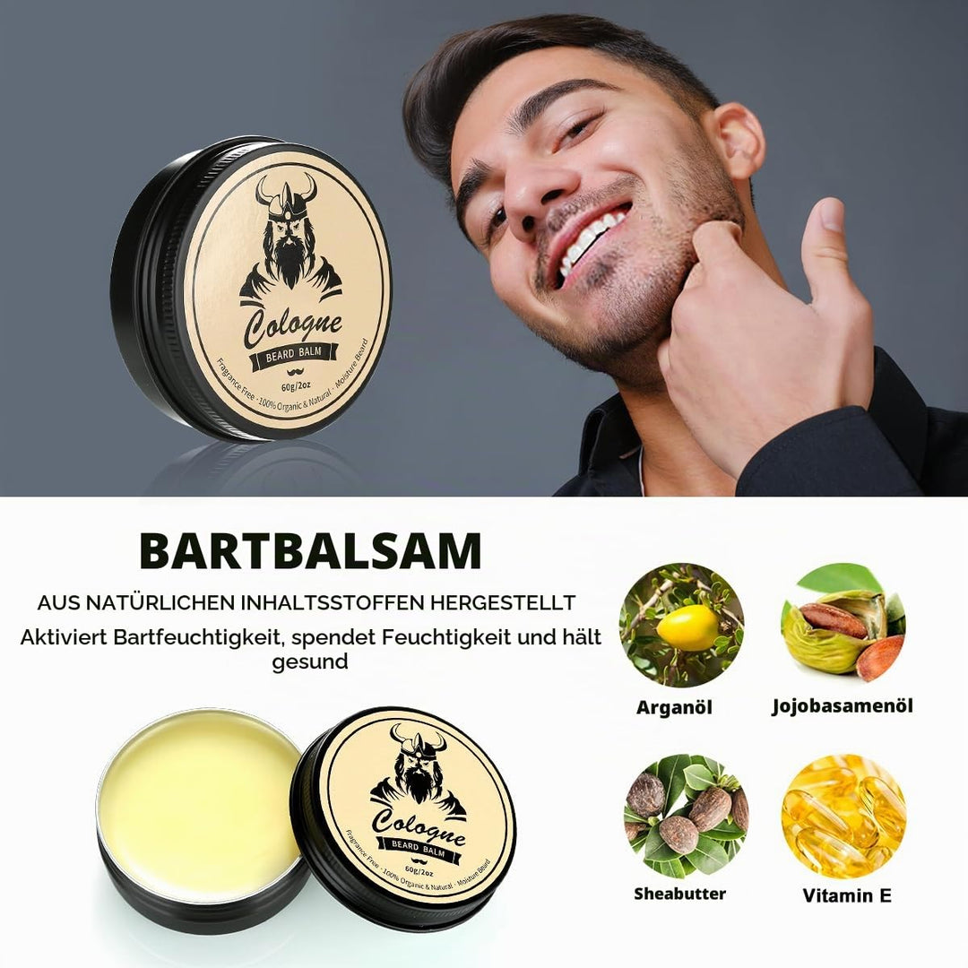 EXREIZSTBartpflege Set für männer, Bartpflege Set,mit 2 Bartöl BartbalsamBartkammBartbürsteBartschab