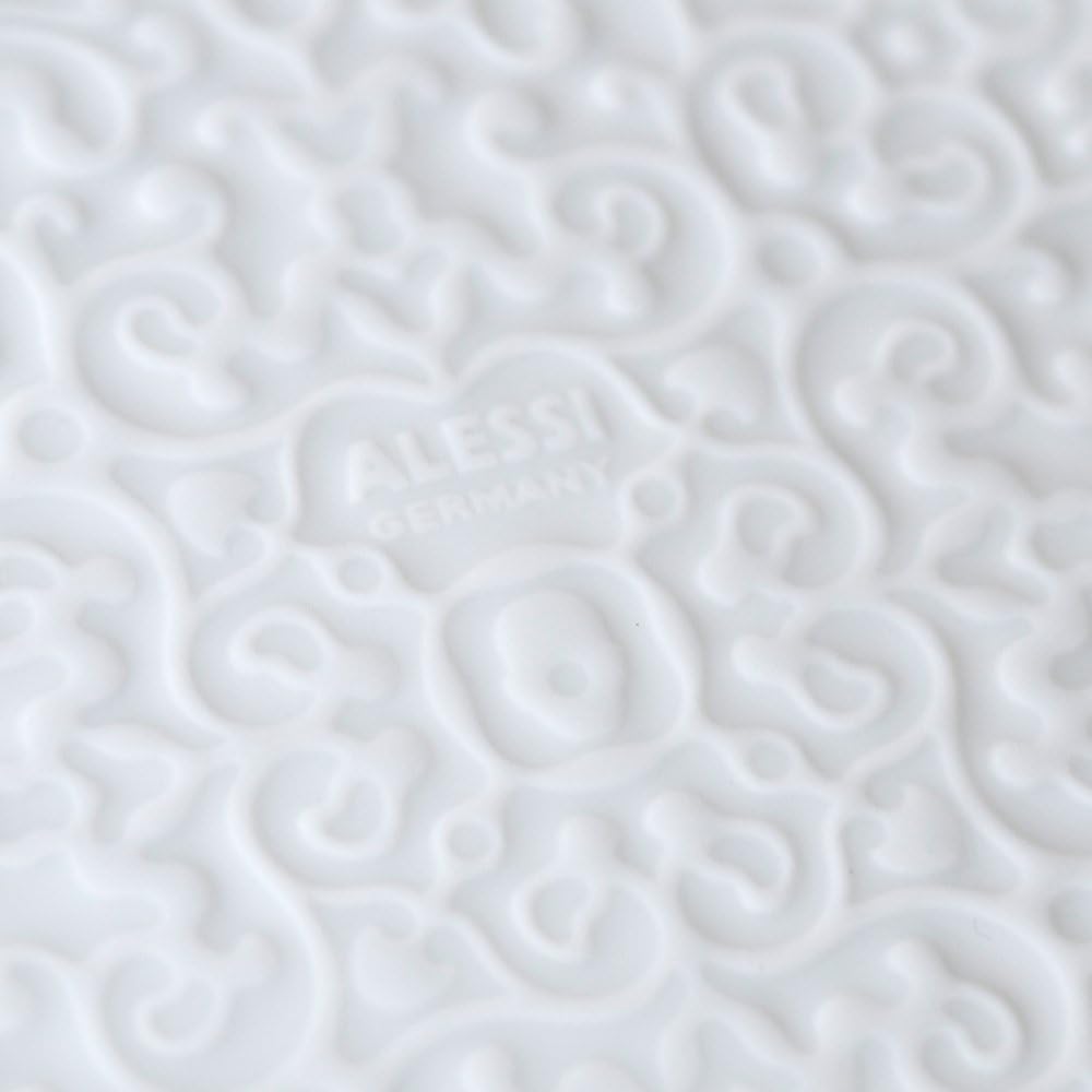 Alessi Dressed Platte rund Porzellan Weiss, 2 x 35.5 x 33 cm Servierplatte, Servierplatte