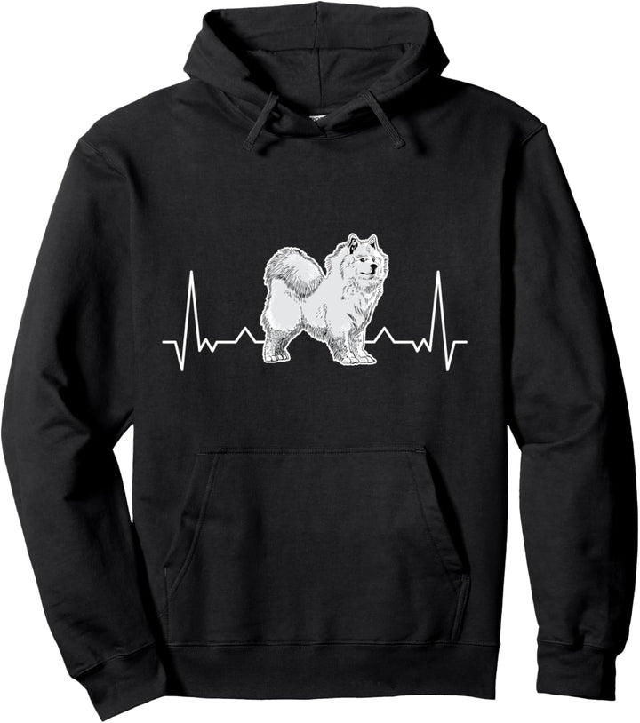 Samojede Herzschlag Schlittenhund Samojeden Pullover Hoodie