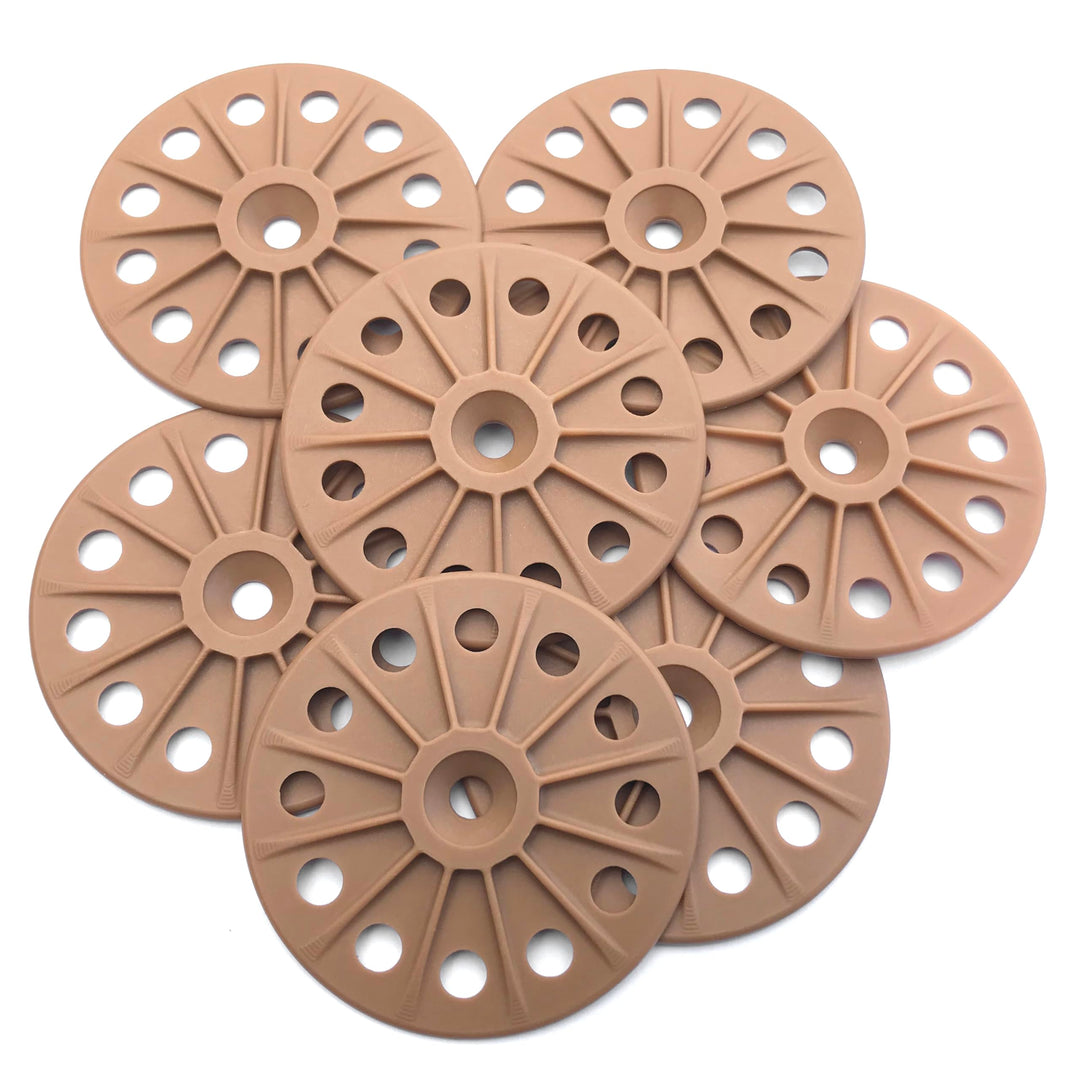 60 mm Dämmscheibe zur Befestigung von starren Dämmplatten - 30% Fiberglas - Hellbraun, Weiss 200, 20