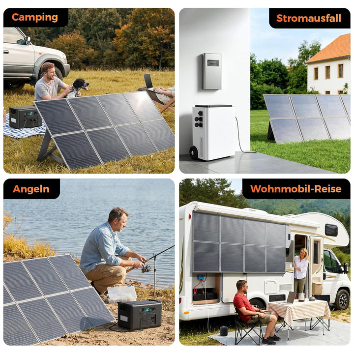 400W Faltbares Solarpanel Monokristallin mit Ständer, 23,5% Wirkungsgrad &amp; wasserdicht, Faltbares So