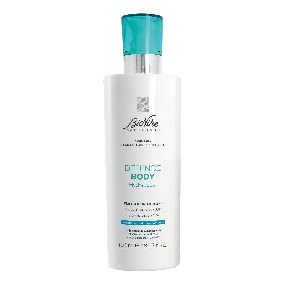 BioNike Defence Body Hydraboost Feuchtigkeitsspendende Flüssigkeit, 24 Stunden, 400 ml, Anti-Verschm