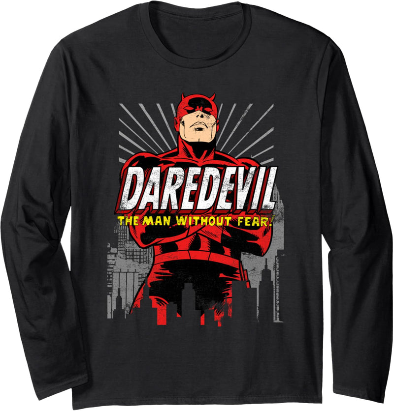 Marvel Daredevil The Man Without Fear! Retro Langarmshirt