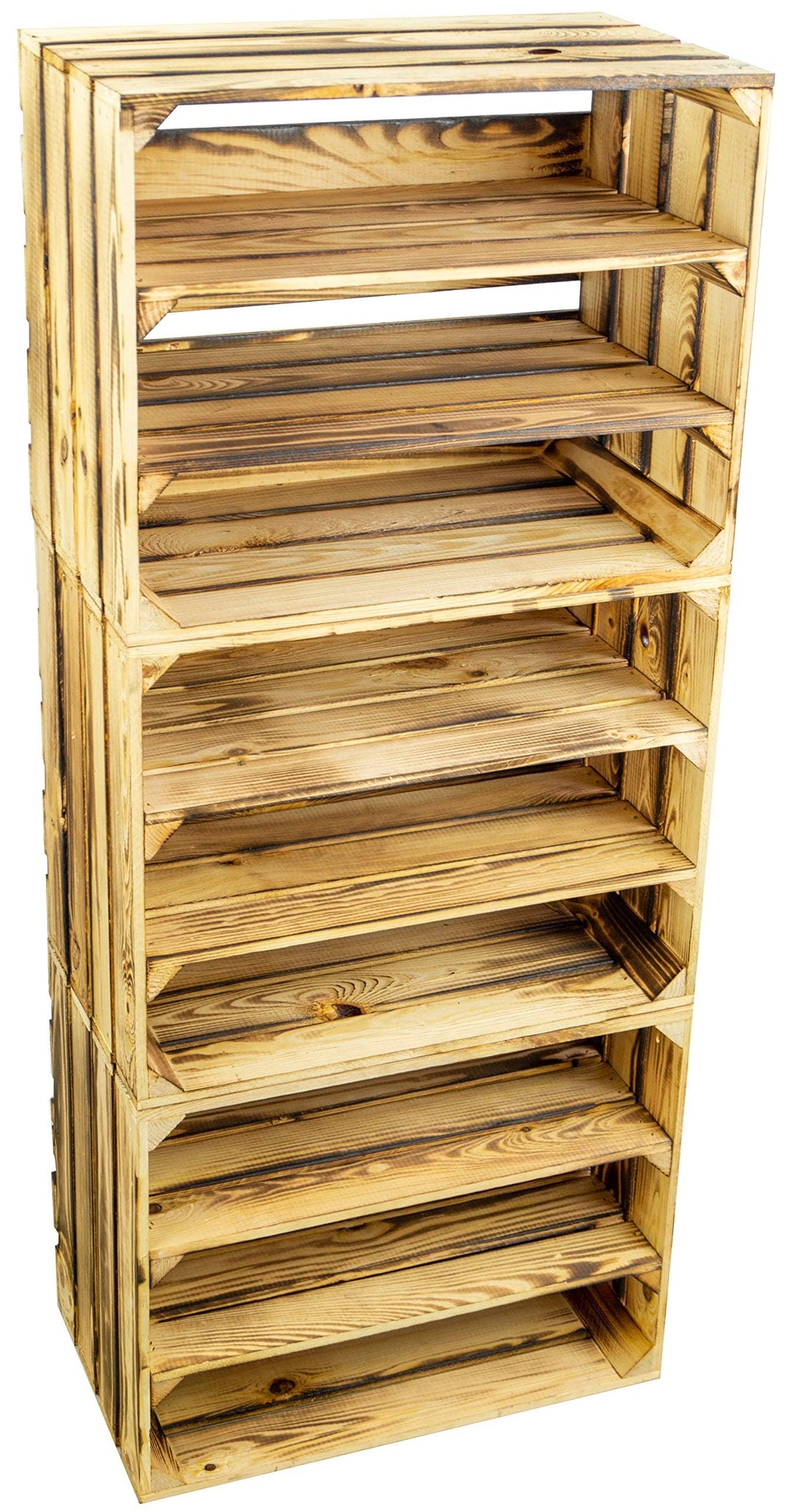 3 x Schuhschrank Schuhregal aus Holzkisten Schuhablage für 18 Paar Schuhe als Schuhständer Schuhaufb