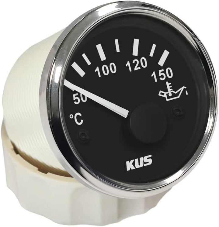 KUS Öltemperaturanzeige 50-150 ℃ Mit Hintergrundbeleuchtung 12V / 24V 52MM (2") (Schwarz), Schwarz
