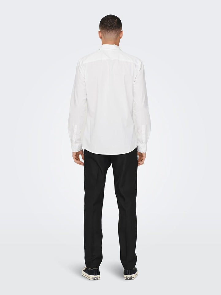ONLY & SONS Male Popelin Hemd ONSANDY Popelin Hemd XS Weiss, XS Weiß