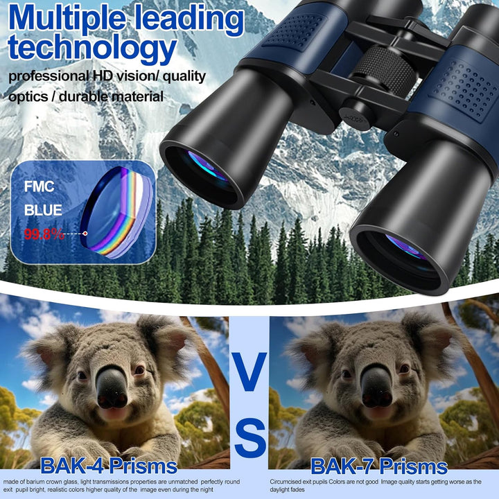 Ferngläser für Erwachsene 20x50 HD Hohe Vergrösserung Wasserdicht Ferngläser mit Grosses Sichtfeld F