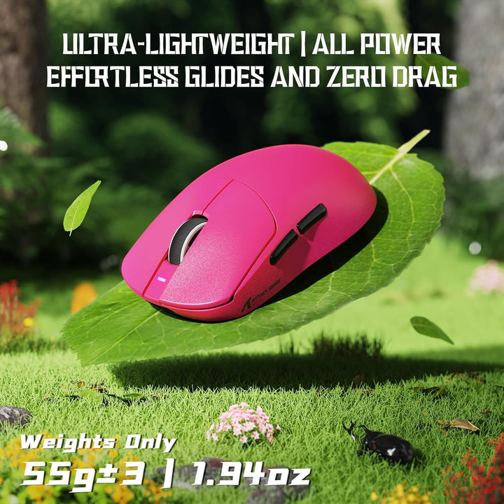 ATTACK SHARK X8SE Kabellose Gaming-Maus, 55g Ultraleicht, PAW3311 Sensor, BK52820 Chip, 25.000 DPI,