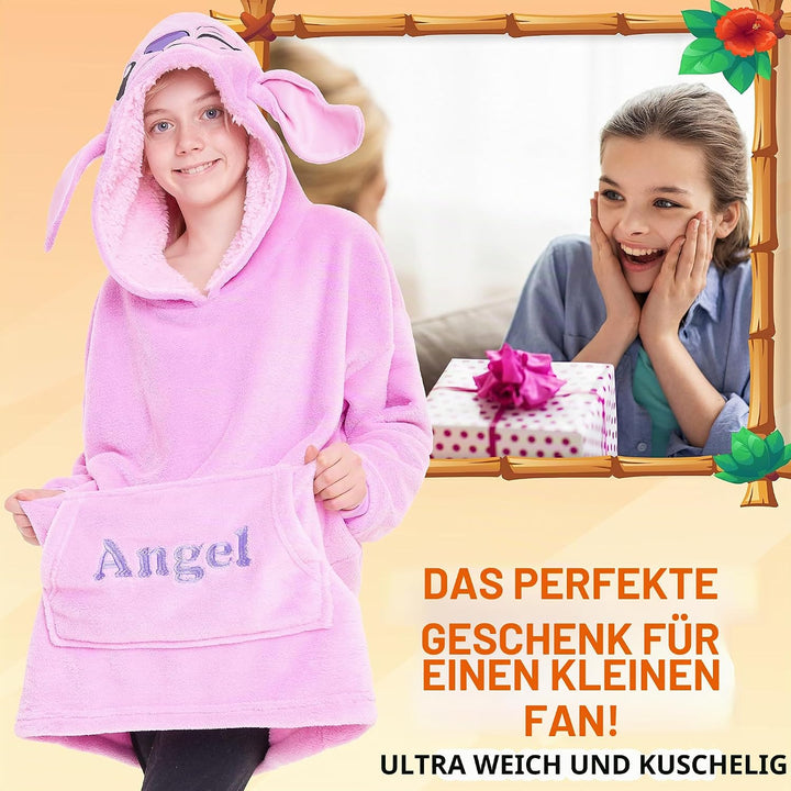 Disney Hoodie Decke Mädchen, Kuscheldecke mit Ärmeln, Fleece Kapuzenpullover, Hoodie Mädchen Geschen