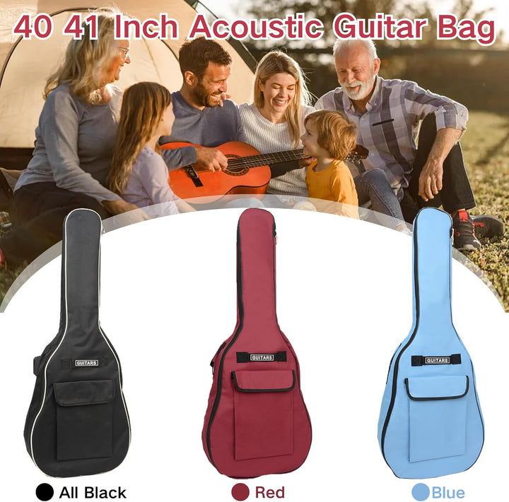 SUQ Wasserdichte Oxford Gitarrentasche, 40/41 Zoll Tasche Musikmuster Nylon Gigbag, E-Gitarrentasche
