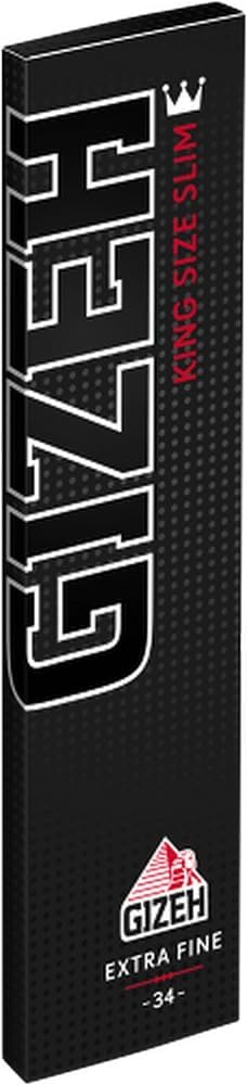 GIZEH BLACK King Size Slim Blättchen zum Selbstdrehen - Packung mit Magnetverschluss, recyclebar - 2