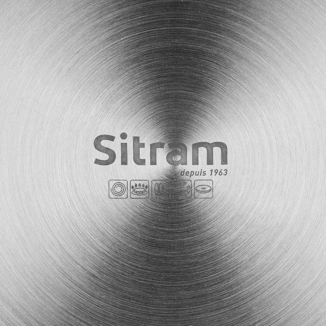Sitram 717094 Endurance Pfanne, Ø 28 cm, 100% Edelstahl – 3-lagiger Boden – innen ohne schädliche Be