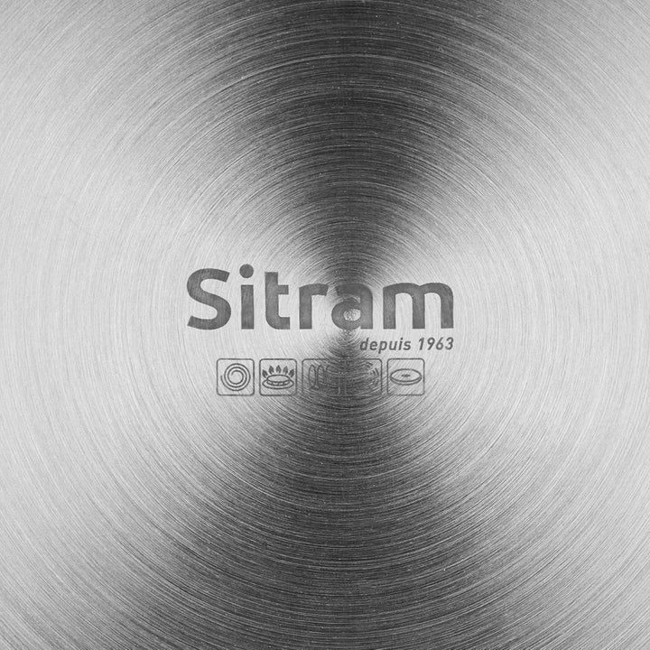 Sitram 717094 Endurance Pfanne, Ø 28 cm, 100% Edelstahl – 3-lagiger Boden – innen ohne schädliche Be