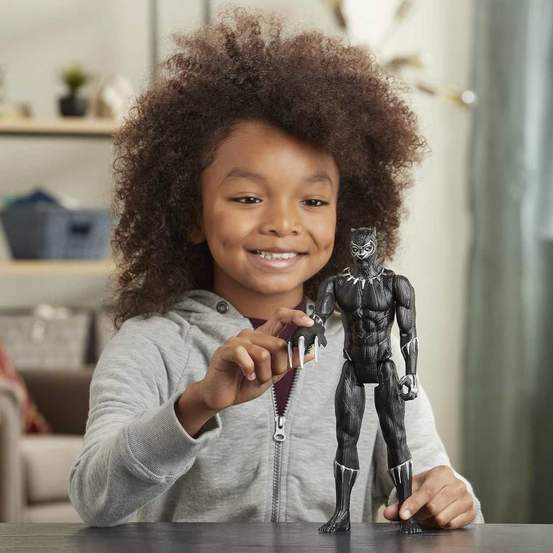 Hasbro E7388 Marvel Avengers Titan Hero Serie Blast Gear Deluxe Black Panther Figur, 30 cm gross, in