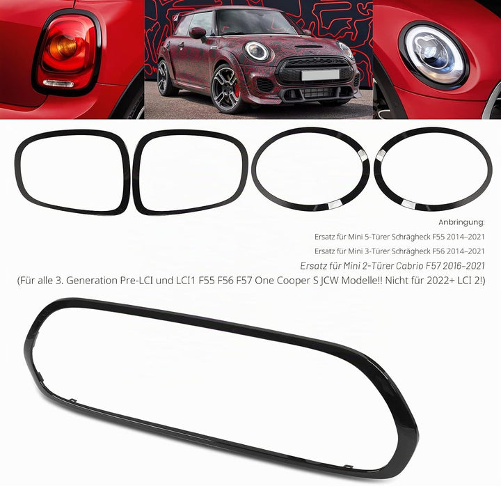 F56 Scheinwerferblende, KIMISS Scheinwerferblende für Mini F55 F56 F57 One Cooper S JCW 2014 auf Küh