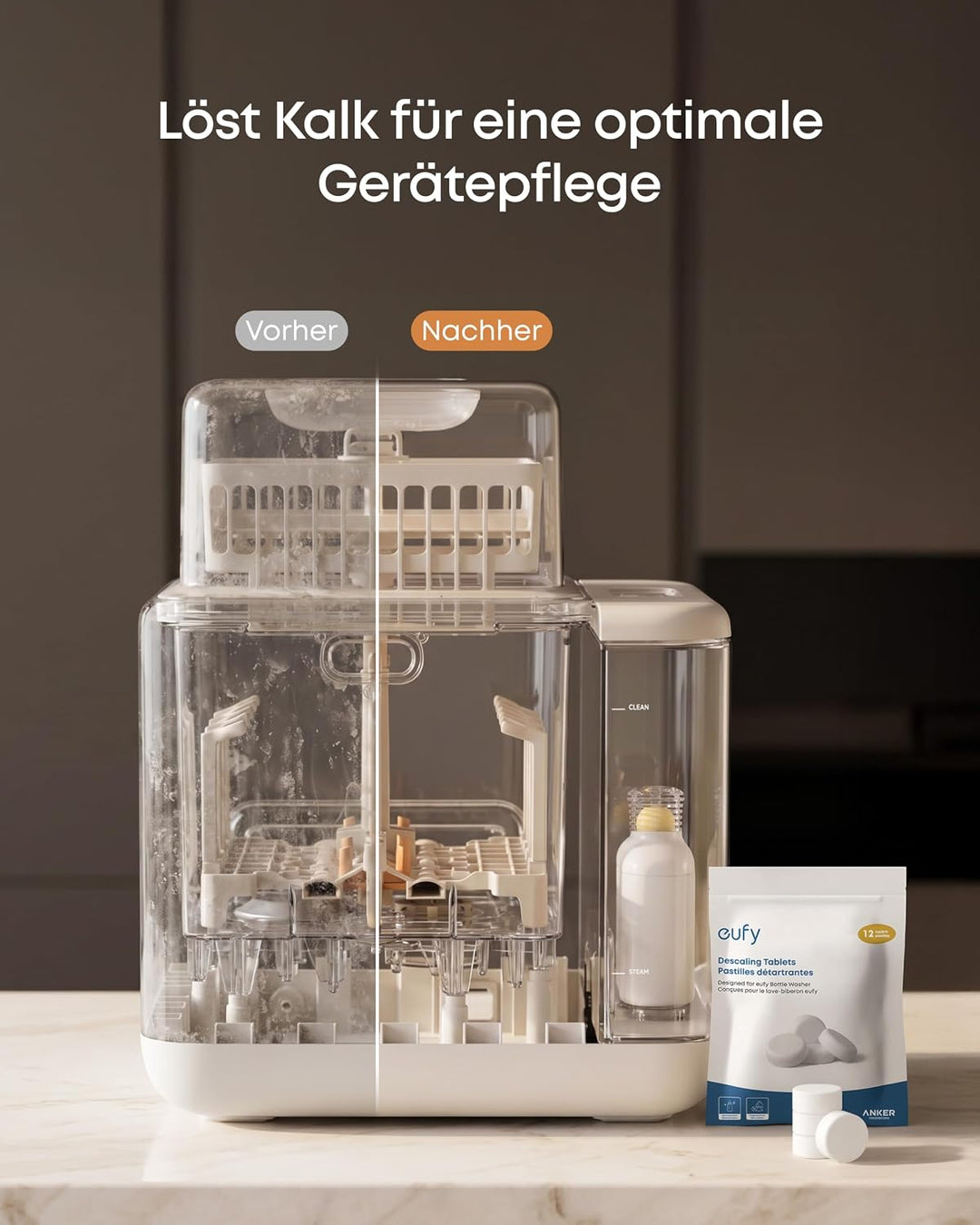 eufy Original Entkalkungstabs für Babyflaschen-Spülmaschine, Jahresvorrat | gegen Kalk- und Minerala