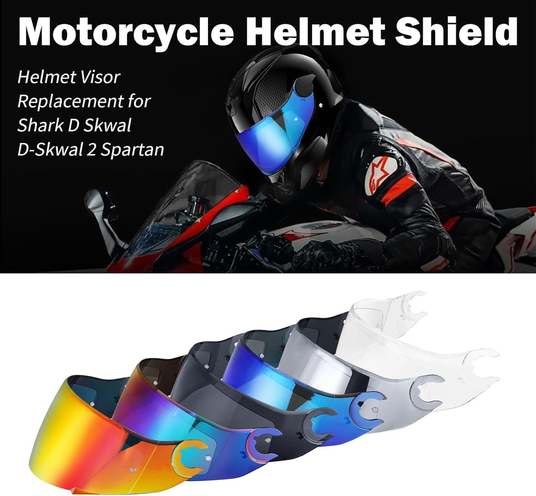 Helmvsier für Shark D Skwal D-Skwal 2 Spartan,Motorradhelm Visier,Motorrad Windschutz Helm Objektiv