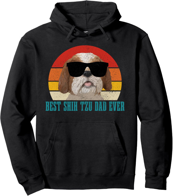 Shih Tzu Dad Vintage Retro Funny Shih Tzu Hund Pullover Hoodie