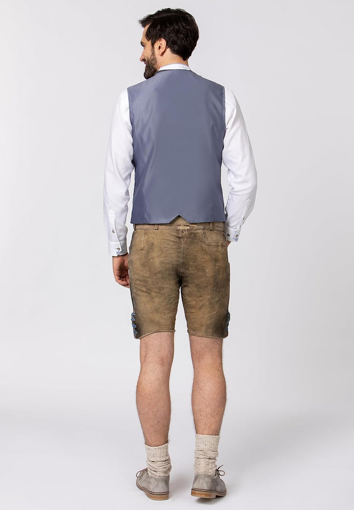 Stockerpoint Herren Trachtenweste 48 blau grau, 48 blau grau