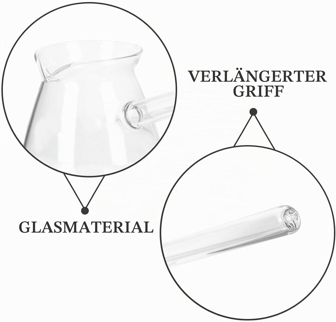 Housoutil Transparente Türkische Kaffeekanne 450 Ml Verdicktes Hochborosilikatglas Praktische Mit Se