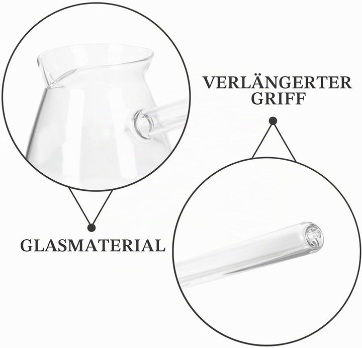 Housoutil Transparente Türkische Kaffeekanne 450 Ml Verdicktes Hochborosilikatglas Praktische Mit Se