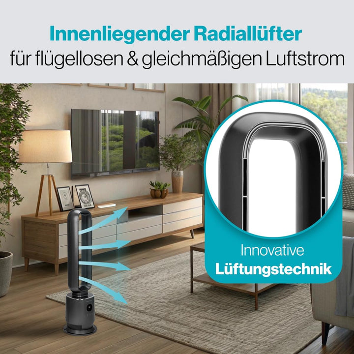 ProfiCare® Ventilator leise | flügelloser Turmventilator | mit Schwenkfunktion | 86cm hoch | inkl. F