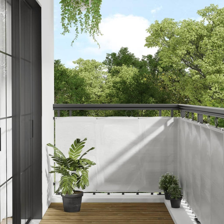 vidaXL Balkon-Sichtschutz Hellgrau 90x600 cm 100% Polyester-Oxford Hellgrau 90 x 600 cm, Hellgrau 90
