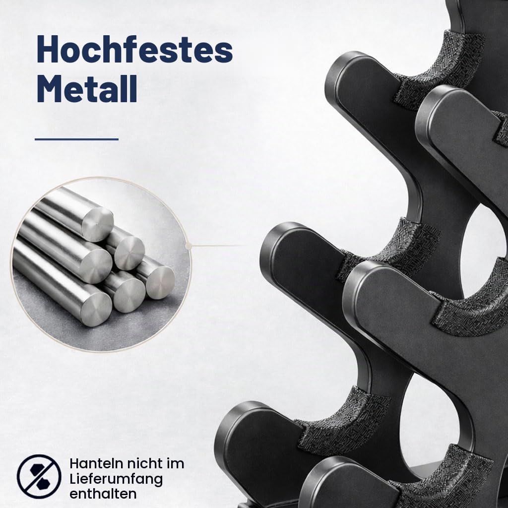 Hantelständer Hantelablage Metall Hantel Ständer Kurzhantelständer A-Rahmen Dumbbell Rack 5-stufig,