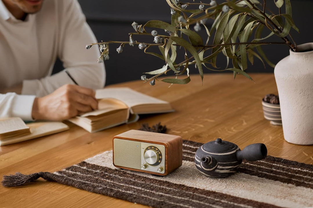 SANGEAN WR-7 Plus (2. Generation) – Kompaktes Retro Radio mit Bluetooth Lautsprecher, FM-Empfang, in