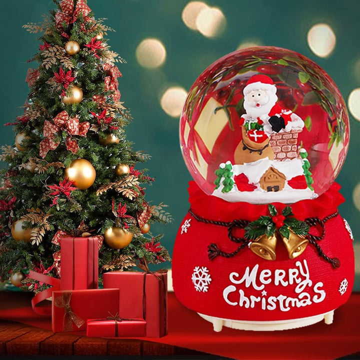 Weihnachtslaterne Musik Laterne Weihnachtliche Schneekugeln Weihnachtsmann für Geschenke und Dekorat