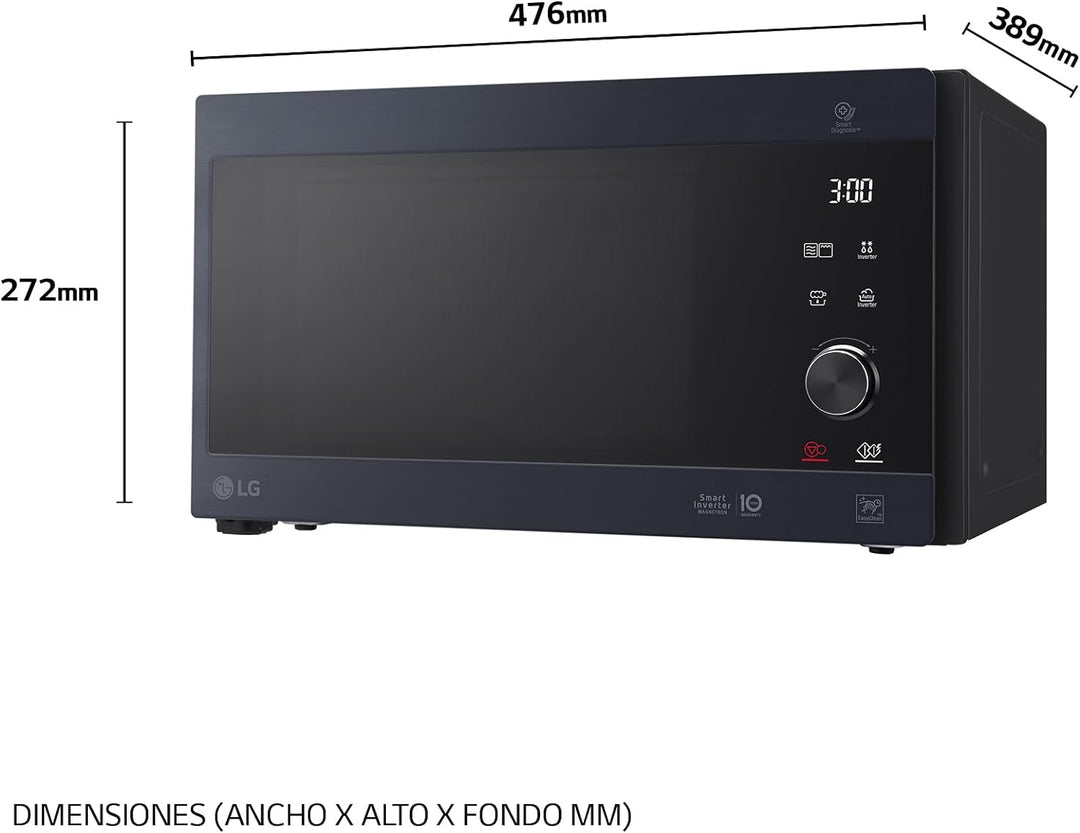 LG MH6565CPW - Mikrowelle mit Grill und digitalem Display, 25 Liter und 1000 W, LG Mikrowelle mit Sm