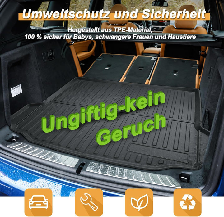 ECOZEN kofferraumwanne für BMW X3 G01 iX3/X4 G02 2018-2025 aus TPE Allwetter Original 3D-Scan Koffer