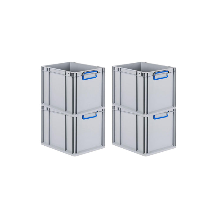 SuperSparSet 4x Eurobox NextGen Color | HxBxT 32x30x40cm | 30 Liter | Griffe blau geschlossen | Glat