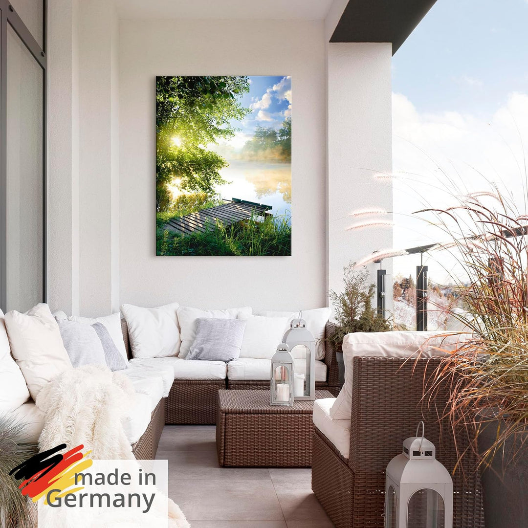 ARTland Wandbild Alu Verbundplatte für Innen & Outdoor Bild 45x60 cm Natur Landschaft Wald Baum See