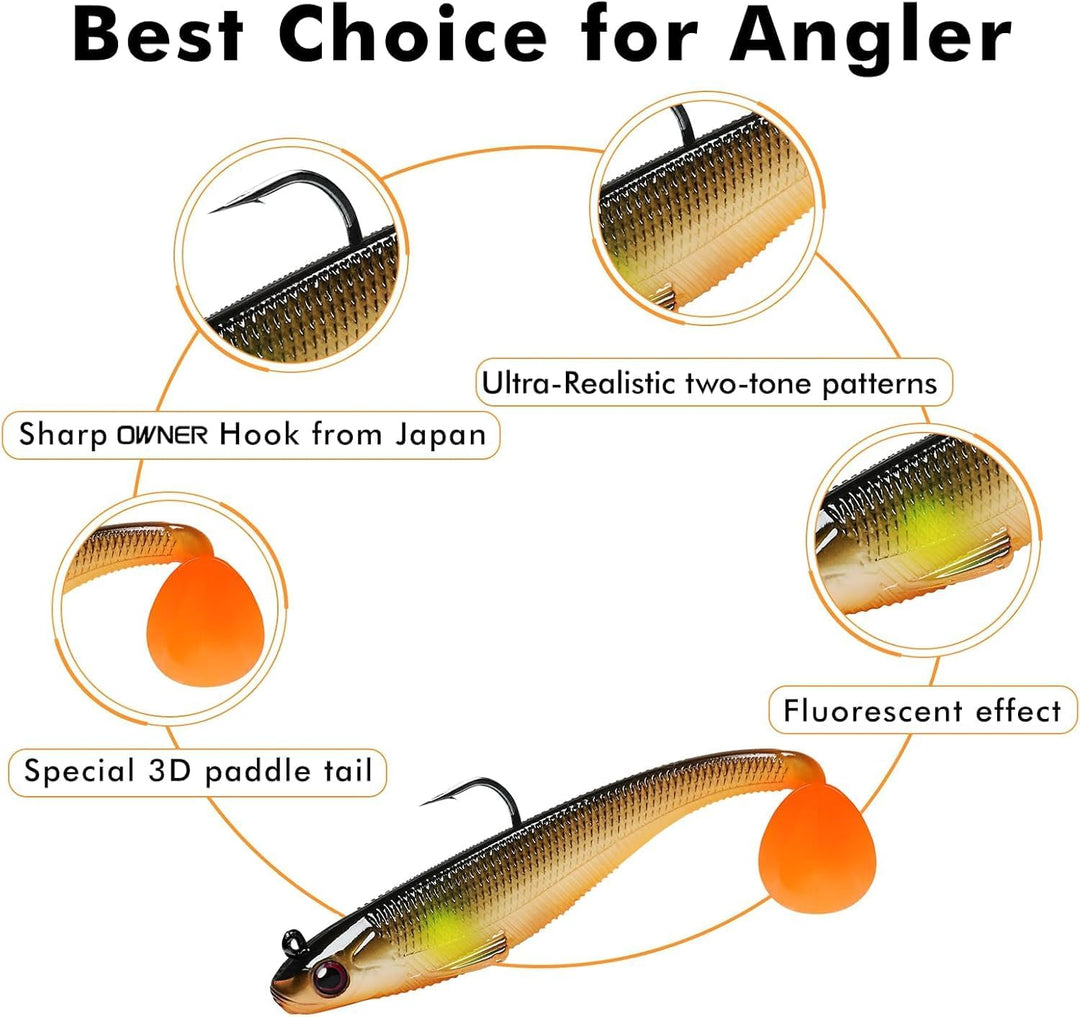 TRUSCEND Gummifische Angelköder für Forelle Zander & Barsch, Kunstköder Angelausrüstung Gummiköder A