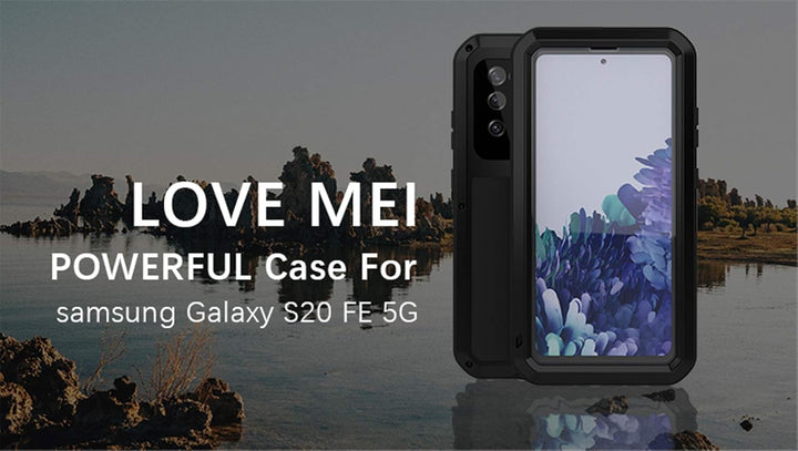 LOVE MEI Schutzhülle für Samsung Galaxy S20 FE 5G, Aluminium + Hartglas, wasserdicht, stossfest, Mil